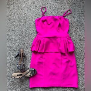 Express size 4 Hot Pink
Strapless Peplum Dress.